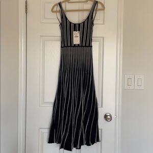 Zara Black and White Striped Dress. NWT